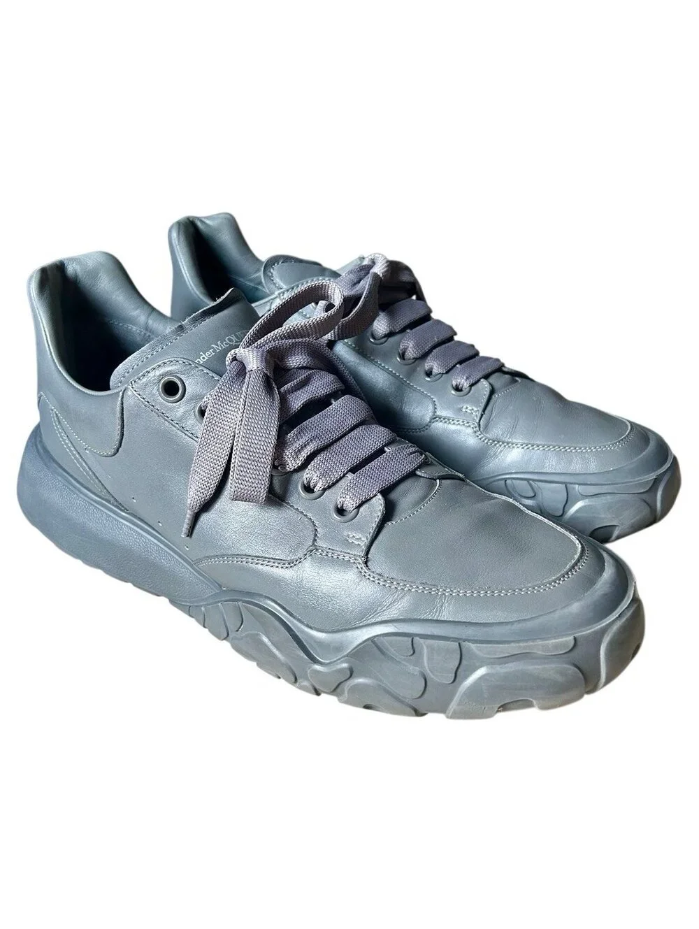 Alexander McQueen Court Trainer Leather Sneaker “Lead  Pencil” Gray Low Top 46 1